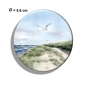 Preview: Kühlschrankmagnet m. Flaschenöffner Aquarell Maritim Kunst Druck Kunstdruck Dänemark Nordsee Ostsee Düne Meer Möwe Strand