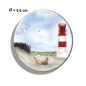 Preview: Kühlschrankmagnet m. Flaschenöffner Aquarell Maritim Kunst Druck Kunstdruck Nordsee Insel Helgoland Robbe Seehund Leuchtturm Strand Düne