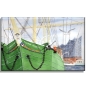 Preview: Leinwand 30 x 20 cm Keilrahmen Canvas-Leinen Aquarell Maritim Kunst Druck Kunstdruck Nordsee Hamburg Rickmer Rickmers Elbphilharmonie - HH3