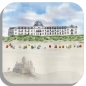 Preview: Untersetzer Glasuntersetzer 9,5 x 9,5 cm Aquarell Kunst Druck Kunstdruck Strandkorb Sonnenuntergang Nordsee Insel Juist - Strandhotel Kurhaus Juist weiter Strand - Juist 14