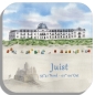 Preview: Untersetzer Glasuntersetzer 9,5 x 9,5 cm Aquarell Kunst Druck Kunstdruck Strandkorb Sonnenuntergang Nordsee Insel Juist - Strandhotel Kurhaus Juist weiter Strand - Juist 14