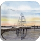 Preview: Untersetzer Glasuntersetzer 9,5 x 9,5 cm Aquarell Maritim Kunst Druck Kunstdruck Nordsee Juist Seezeichen Hafen Zitronenpresse  - Juist 4
