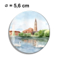 Preview: Fridge magnet with bottle opener Watercolor Maritime Art Print Baltic Sea - Kiel City Hall - Kiel2