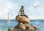 Preview: Postkarte DIN-A6 Kopenhagen - Statue "Kleine Meerjungfrau" - Kop1