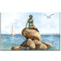 Preview: Leinwand 30 x 20 cm Keilrahmen Canvas-Leinen Kopenhagen - Statue "Kleine Meerjungfrau" - Kop1
