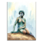 Preview: Leinwand 40 x 30 cm Keilrahmen Canvas-Leinen Kopenhagen - Statue "Kleine Meerjungfrau" - Kop1