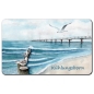 Preview: Frühstücksbrettchen Brettchen  Aquarell Maritim Kunst Druck Kunstdruck Ostsee Heiligenhafen Kühlungsborn Strand Seebrücke