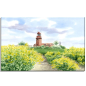 Preview: Stretcher frame canvas 40 x 30 cm Watercolor Maritime Art Print Baltic Sea Kühlungsborn Lighthouse
