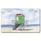 Preview: Frühstücksbrettchen Brettchen Aquarell Maritim Kunst Druck Kunstdruck Nordsee Insel Langeoog Badeturm grün Strand Meer