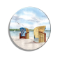 Preview: Fridge magnet with bottle opener Watercolor Maritime Art Print Baltic Sea Laboe Beach Chair - LB1