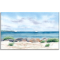 Preview: Leinwand 40 x 30 cm Keilrahmen Canvas-Leinen  Aquarell Maritim Kunst Druck Kunstdruck Ostsee Heiligenhafen Laboe Strand  - LB3