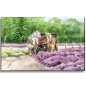 Preview: Leinwand 30 x 20 cm Keilrahmen Canvas-Leinen  Aquarell Kunst Druck Kunstdruck Lüneburger Heide Lüneburg Landschaft Kutsche Kutschfahrt