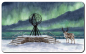Preview: Frühstücksbrettchen Brettchen - Nordkapp Nordkap Globus Polarlichter  Rentier- NO21