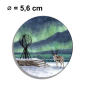 Preview: Fridge magnet with bottle opener Watercolor Art Print Norway Norge Norway Nordkapp North Cape Globe Northern Lights