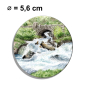 Preview: Fridge magnet with bottle opener watercolor art print Norway Norge Geiranger Fjord River with waterfall