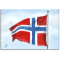 Preview: Leinwand 30 x 20 cm Keilrahmen Canvas-Leinen Aquarell Maritim Kunst Druck Kunstdruck Nordsee Flagge Norwegen