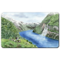 Preview: Breakfast Board  watercolor art print Norway Norge Geiranger Fjord - The Seven Sisters - Waterfall - NO30