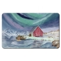 Preview: Breakfast Board  watercolor art print Norway Norge Icefjord Fjord Glacier House by the lake aurora