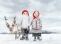 Preview: Postkarte DIN-A6 Aquarell Kunst Druck Kunstdruck Norwegen Norge Norway Weihnachten Weihnachtsmann Julenissen - NO9