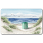 Preview: Frühstücksbrettchen Brettchen Aquarell Kunst Druck Kunstdruck  Strandzelt Meer Strand Düne Möwe Norderney  Borkum