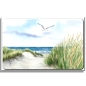 Preview: Leinwand 30 x 20 cm Keilrahmen Canvas-Leinen Strandweg  Aquarell Maritim Kunst Druck Kunstdruck Dänemark Nordsee Ostsee Dünen Meer Strand Sylt