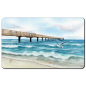 Preview: Frühstücksbrettchen Brettchen Folienmagnet Aquarell Maritim Kunst Druck Kunstdruck Ostsee - Seebrücke  Möwe
