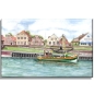 Preview: Stretcher frame canvas 30 x 20 cm linen Watercolor Maritime Art Print North Sea East Friesland Greetsiel Harbour