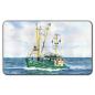 Preview: Breakfast board  Watercolor Maritime Art Print Denmark North Sea Baltic Sea Fishing boat green fisherboat cutter Seagulls Greetsiel