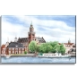 Preview: Leinwand 30 x 20 cm Keilrahmen Canvas-Leinen   Aquarell Maritim Kunst Druck Kunstdruck Nordsee Ostfriesland Rathaus Leer