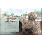 Preview: Leinwand 40 x 30 cm Keilrahmen Canvas-Leinen Carolinensiel - Caroline mit Raddampfer - OFL13