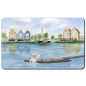 Preview: Frühstücksbrettchen Brettchen Aquarell Maritim Kunst Druck Kunstdruck Nordsee Ostfriesland Fischerboot Fischerhäuschen  Neuharlingersiel OFL14