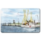 Preview: Breakfast board Watercolor Maritime Art Print North Sea Cuxhaven Fishing boat white Claudia cutter Wremen Ocean Wurster Nordseeküste