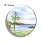 Preview: Kühlschrankmagnet m. Flaschenöffner Folienmagnet Aquarell Kunst Druck Kunstdruck Schweden Sweden Sverige Mittsommer Mittsommerfest Midsommar