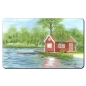 Preview: Frühstücksbrettchen Brettchen Aquarell Kunst Druck Kunstdruck Schweden Sweden Sverige Schären Haus Inseln See
