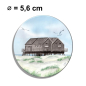 Preview: Kühlschrankmagnet m. Flaschenöffner  Aquarell Maritim Kunst Druck Kunstdruck Nordsee St. Peter Ording SPO Westerhever Pfahlbau Pfahlbauten Meer Strand