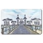 Preview: Frühstücksbrettchen Brettchen Aquarell Maritim Kunst Druck Kunstdruck Ostsee Rügen Seebrücke Sellin Brücke Steg
