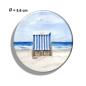 Preview: Fridge magnet with bottle opener Beach Chair Watercolor Maritime Art Print North Sea Baltic Sea Denmark Beach Dunes Sylt
