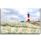 Preview: Leinwand 30 x 20 cm Keilrahmen Canvas-Leinen Aquarell Kunst Maritim Druck Kunstdruck Leuchtturm Hörnum Sylt Nordsee Meer Strand Dünen