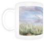 Preview: Tasse Becher Kaffeebecher Aquarell Kunst Maritim Druck Kunstdruck Leuchtturm Hörnum Sylt Nordsee Meer Strand Dünen