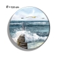 Preview: Kühlschrankmagnet m. Flaschenöffner Aquarell Maritim Kunst Druck Dänemark Wellenbrecher Nordsee Ostsee Düne Dünen Meer Möwe Möwen Strand
