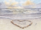 Preview: Poster DIN-A3  - Sonnenuntergang Strand mit Muschelherz  - Sylt19 - Beschriftung nach Wahl möglich.