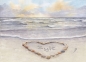 Preview: Poster DIN-A3  - Sonnenuntergang Strand mit Muschelherz  - Sylt19 - Beschriftung nach Wahl möglich.