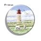 Preview: Kühlschrankmagnet m. Flaschenöffner  Aquarell Kunst Maritim Druck Kunstdruck Leuchtturm List Sylt Nordsee Meer Strand Dünen Schafe