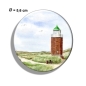 Preview: Kühlschrankmagnet m. Flaschenöffner  Aquarell Kunst Maritim Druck Kunstdruck Leuchtturm Rotes Kliff Kampen Sylt Nordsee Meer Strand Dünen