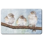 Preview: Frühstücksbrettchen Brettchen Aquarell Kunst Druck Kunstdruck Spatz Vogel Frühling Vögel Ast Spatzen