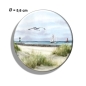 Preview: Kühlschrankmagnet m. Flaschenöffner Aquarell Maritim Kunst Druck Kunstdruck Ostsee Warnemünde West- und Ostmole Molenfeuer Rostock