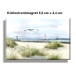 Preview: Kühlschrankmagnet  Aquarell Maritim Kunst Druck Kunstdruck Ostsee Leuchtturm Warnemünde West- und Ostmole Molenfeuer  Rostock