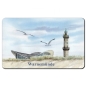 Preview: Frühstücksbrettchen Brettchen Aquarell Maritim Kunst Druck Kunstdruck Ostsee Leuchtturm Warnemünde Rostock Teepott Möwen WA11AC