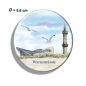 Preview: Kühlschrankmagnet m. Flaschenöffner Aquarell Maritim Kunst Druck Kunstdruck Ostsee Leuchtturm Warnemünde Rostock Teepott Möwen WA11