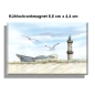 Preview: Kühlschrankmagnet  Aquarell Maritim Kunst Druck Kunstdruck Ostsee Leuchtturm Warnemünde Rostock Teepott Möwen WA11